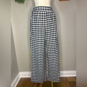 Wide leg plaid slacks